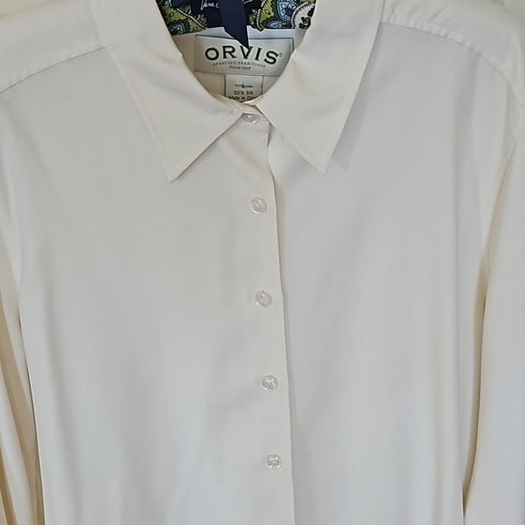100% Silk Cream Orvis Blouse Perfect Condition - Picture 3 of 4